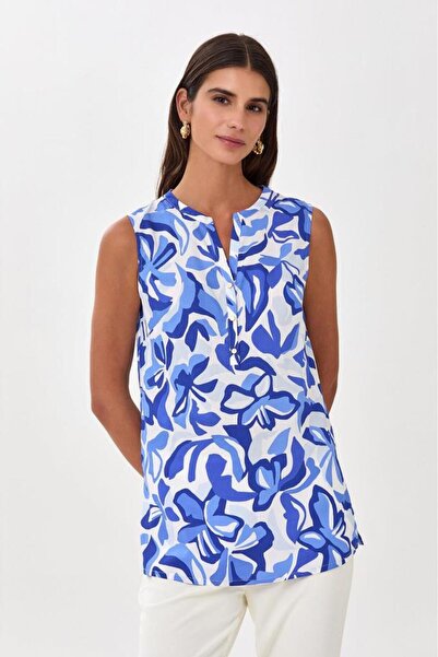 İKİLER Önü Patlı Çıtçıtlı Kolsuz Bluz 025-3011