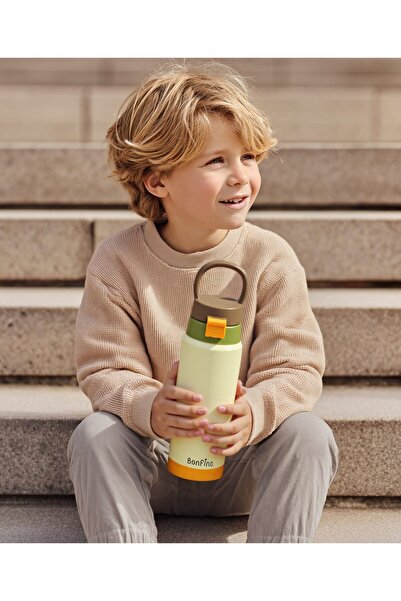 Bonfino Water Bottle, Insulated, Made with Stainless Steel 304, 3 Years+, Beige - 550 mL
