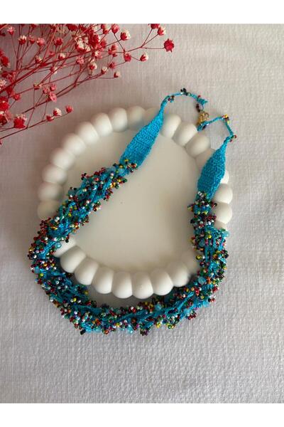 Handmade KUM BONCUK EL İŞİ MAVİ KÖLYE