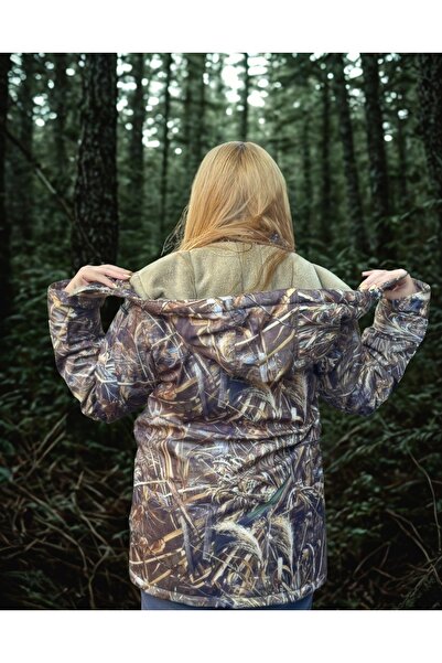 WİDİ Κυνηγετικό μοτίβο καλαμιού με τυπωμένο αντιανεμικό αδιάβροχο κουκούλα με πολλές τσέπες -45 ° C Παλτό Κρύου Κλιματισμού