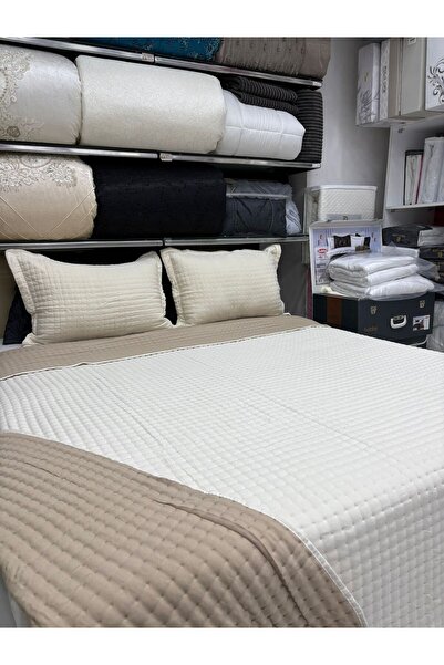 FİBELLA HOME COLLECTİON Çift Taraflı Günlük Nakışlı Yumoş Yatak Örtüsü | %100 Pamuk | 2'li Yastık Kılıfı | Pike Takımı
