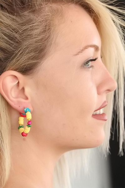 SeyCey.co Yellow Color Beaded Earrings