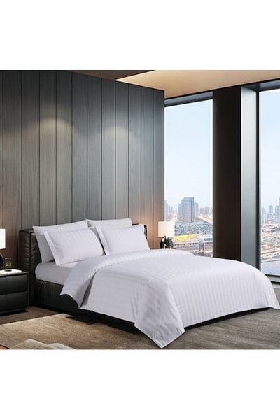 celhome Damask Type Bed Linen, 6 Pieces, CELhome, Elastic Sheet 180 x 200 cm, Duvet Cover 200 x 230 cm, 2 La