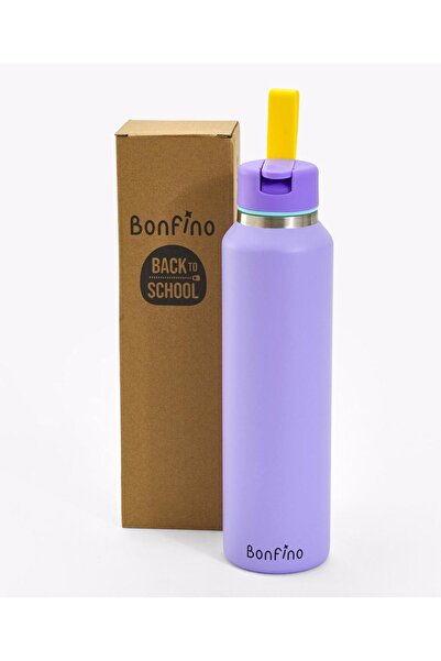 Bonfino Water Bottle, Insulated, Made with Stainless Steel 304, 5 Years+, Purple - 470 mL