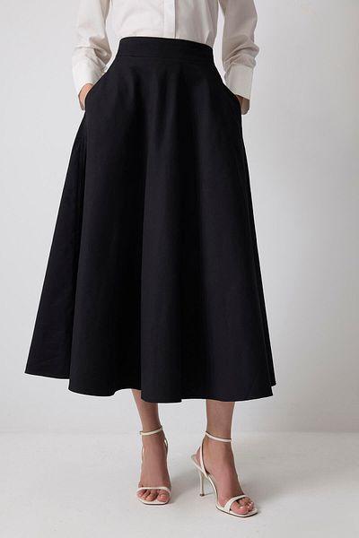 Touché Privé A Cut Gabardine Skirt
