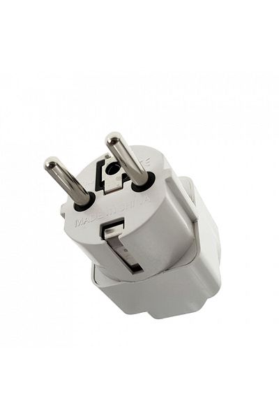OEM UK To Europe Plug Adapter, White - Simple Conversion Without Voltage Transformation, 240v/16a