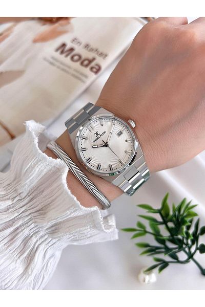 Daniel Klein Steel Cord 3 Atm Water Resistant Special Design Women Wrist Watch+Bracelet Vs.Blkt.0451