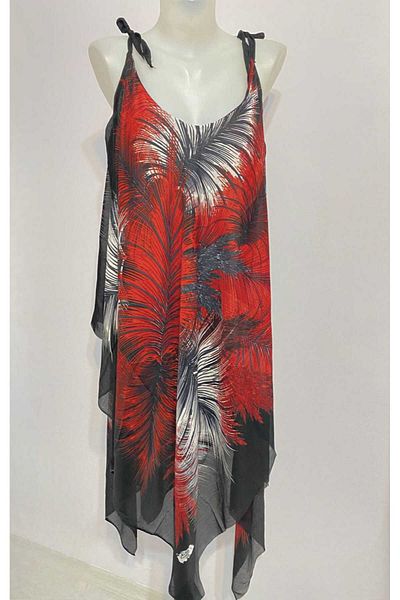 Milenam Asymmetric Cut Strap Pareo Dress