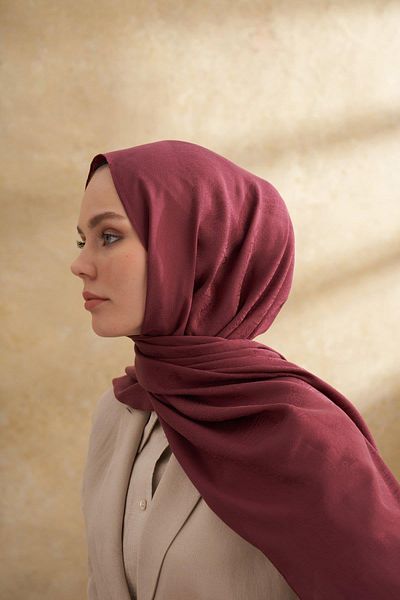 ARMANDA Lyocell Viscose Nomade Pattern Shawl - Plum
