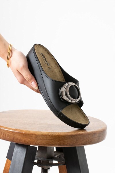 AlbiShoes Sahra Γυναικεία πόρπη Μαλακή ελαφριά άνετη σόλα καθημερινά για έξω από το σπίτι Παντόφλες Ανατομικές γυναικείες παντόφλες