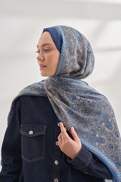 ARMANDA Ethnic Voile Vintage Σάλι - Navy Blue