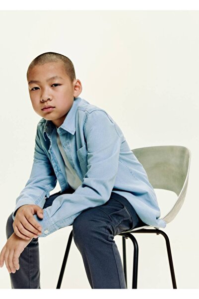 MANGO Kids Pamuklu denim gömlek