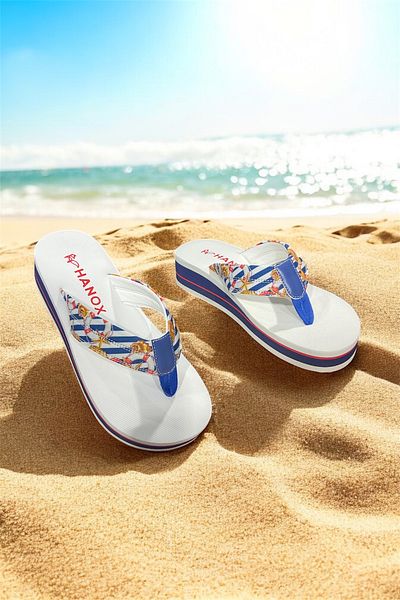 HANOX Luisa Wedge Heel Women's Flip Flops Beach Slippers Flip Flops (4.0) cm