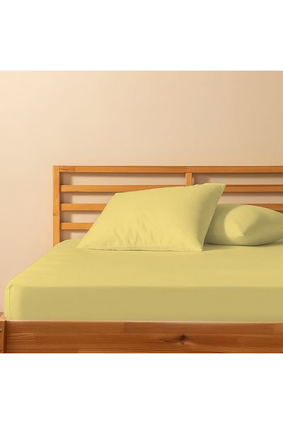 Lief Home 100% Cotton Double Fitted Sheet 160X200+30 |   50X70 Pillow Case (2 Pieces)
