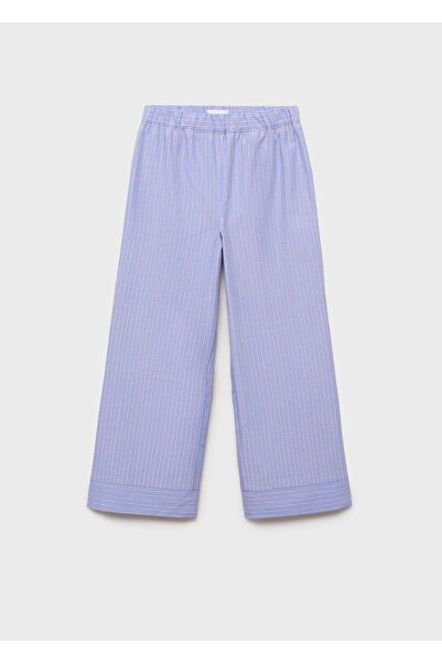 MANGO Kids Pamuklu çizgili pantolon