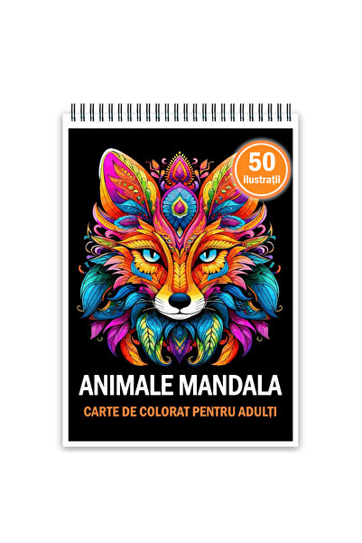 Legendary Gifts Carte de colorat, 50 de ilustratii, Animale Mandala