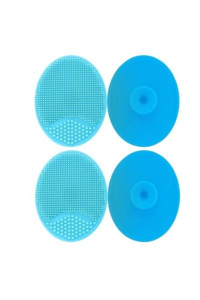 TrioStore Set 2 Perii de Baie din Silicon pentru Bebelusi, Indeparteaza Crustele de Lapte, Albastru