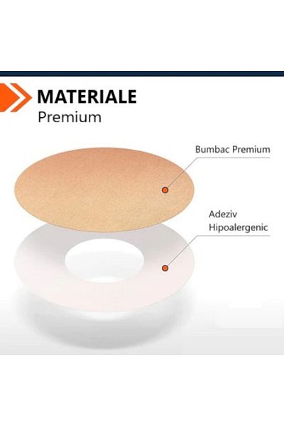TrioStore Set 5 plasturi pentru fixarea senzorului de glicemie cu extra adeziv, fara adeziv pe centru, 7,5 cm