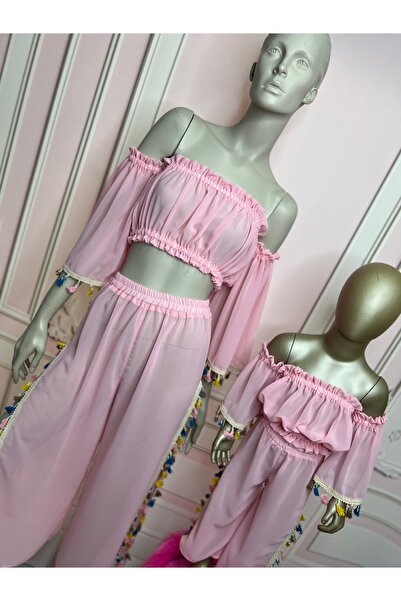 NA ADDESIGN Mother Daughter Beach Suit, Pink Beach Pants (Should Be Added Separately to the Cart, Prices Are Separate)