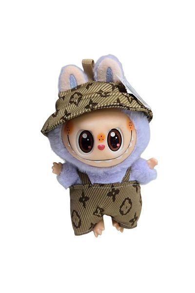Intisimo Plush Toy, Keychain Type, Labubu, Jumpsuit and Hat, Purple, 18cm