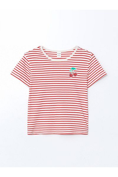 LC Waikiki Crew Neck Striped Girl's T-Shirt (S5)