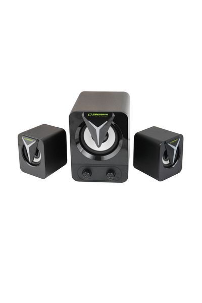 ESPERANZA 2.1 stereo speakers, 10W, 3.5mm jack, USB power supply, Esperanza Rainbow Soprano, RGB, black