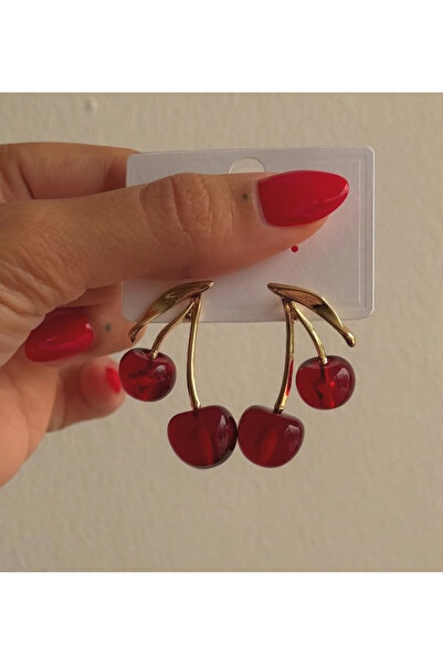 AychaAksesuar Çelik vip seri kiraz küpe