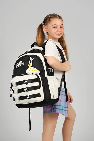 WMİLANO Licensed Twil Column Daily Black Backpack, School Backpack with Plush Toy Gift