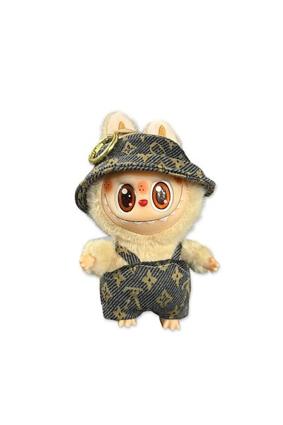 Intisimo Plush Toy, Keychain Type, Labubu, Jumpsuit and Hat, Beige, 18cm
