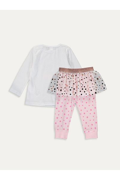 LC Waikiki Crew Neck Long Sleeve Printed Baby Girl Pajama Set (0S)