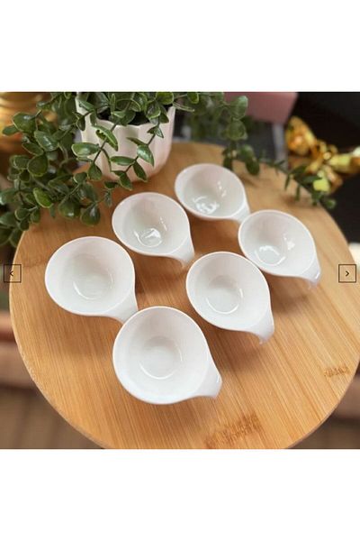 hinezahome Porcelain Presentation Bowl with Holder 6 Pieces
