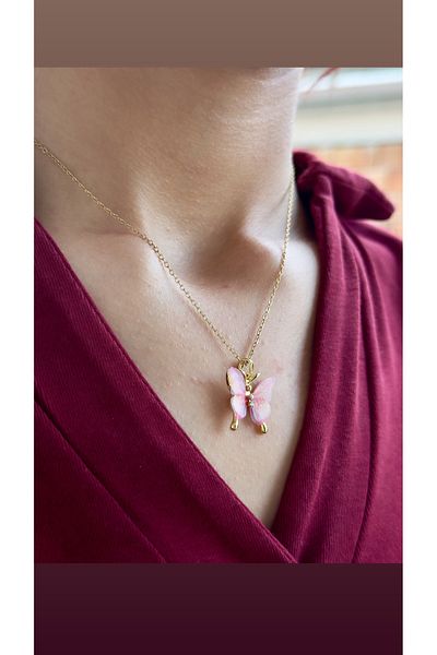 İNN JEWELLERY Stainless Steel Necklace with Butterfly Figure (2 YEARS IMPORTER GUARANTEE)