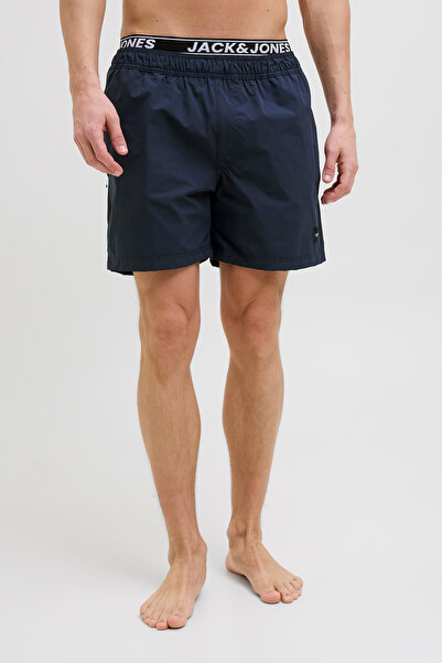 Jack & Jones Erkek Logolu Beli Lastikli Deniz Sortu - Maui