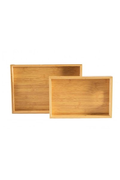 btm home Set of 2 Luxury Bamboo Wooden Tray – Breakfast & Presentation Tray |   Stylish Natural Wood Design