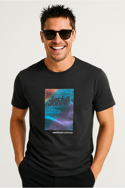 Jack & Jones Λογότυπο Crew Neck Τυπωμένο T-Shirt Asphalt