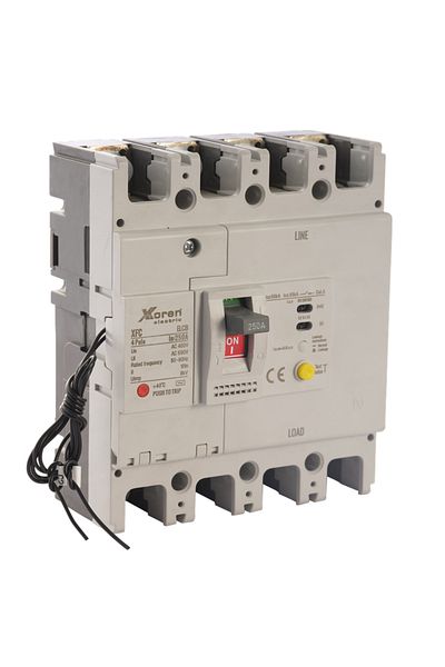 xkoren 160A 50kA 4 أقطاب مفتاح مدمج مع حماية من التيار المتبقي 250 علبة (مع ملف الفتح)