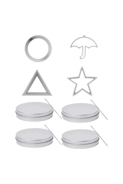 victiny Set 4 forme Biscuiti cutie metalica VICTINY® DALGONA din jocul calamarului