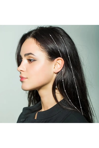 MutluBiDünya Kadın Top Boncuklu Saç Zinciri Saç Aksesuarı