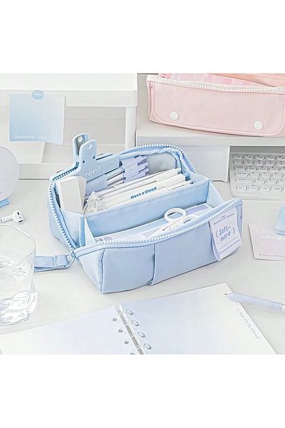 womistore Kavai Pen Holder Pen Case pânză multifuncțională cu mai multe secțiuni