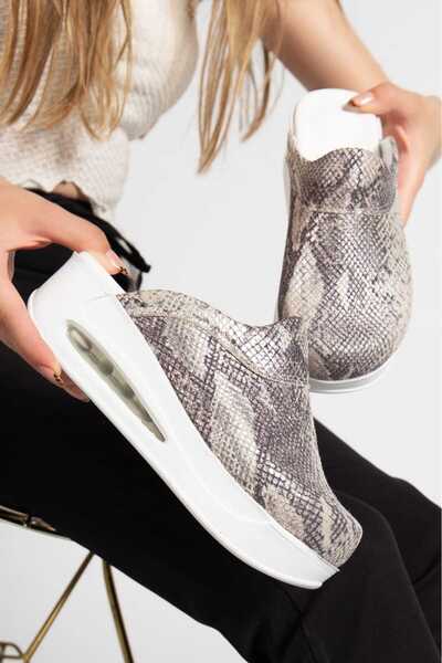 BLUMSABOTERLİK Snake Pattern Women's Orthopedic Sabo Anatomical Sole Comfortable Slippers (at Home, at Work, on the Street, Anywhere)
