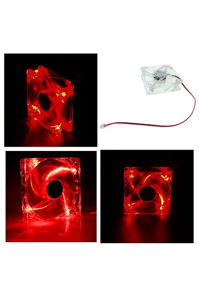 OEM PC fan, LHR Super fan, red LED lighting, 80 x 80 x 25 mm, 3000RPM, 12v, 0.20A