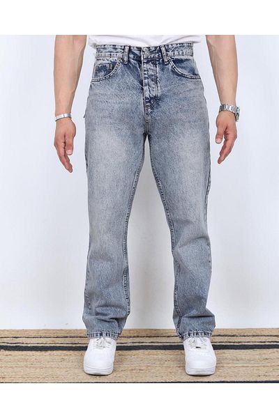Z1MAN Blue Baggy Pants Grinding Acid Washing High Quality