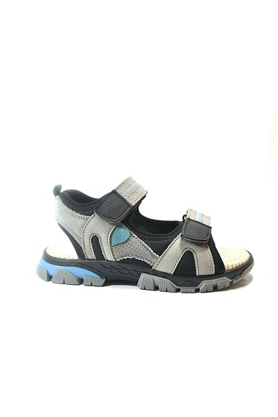 Onlo Ayakkabı Onlo Shoes Rocky.128 Genuine Leather Gray Velcro Orthopedic Boy's Sandals