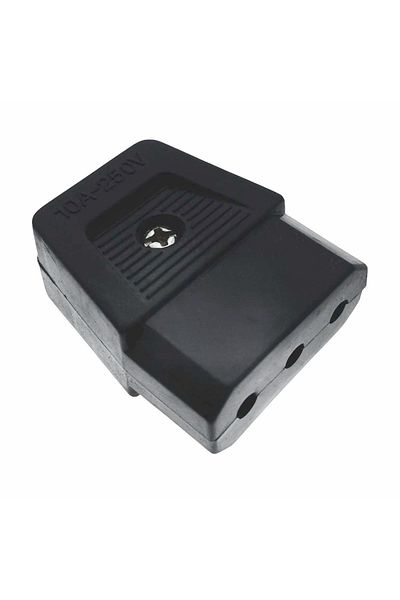 OEM L-type coupler CEI 23-16/VII, Italy, 10A, with right outlet, black