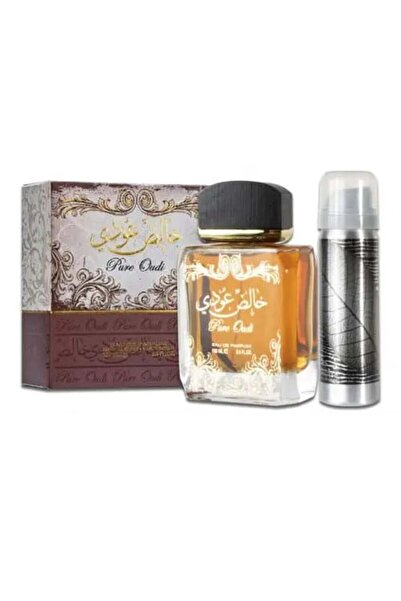 lattafa Set Pure Oudi – Apă de parfum 100ml + Deodorant spray 50ml, parfum or...