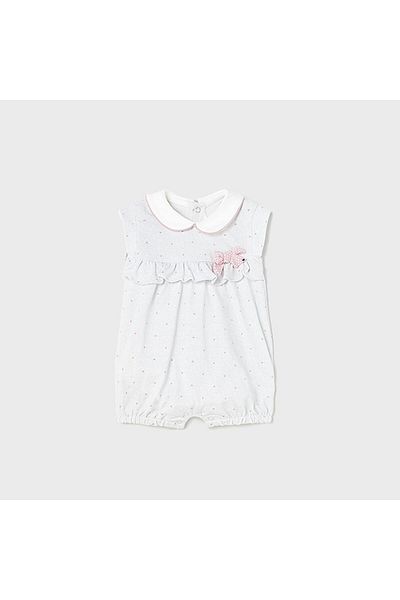 MAYORAL Short Gray Bow Jumpsuit (0-1 Month, 55 cm)