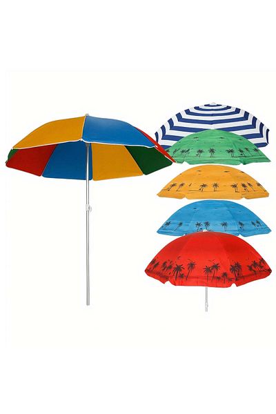 Luxi Premium Beach Umbrella with Metal Frame - Ø 1.8 m, Height 1.6 m - Assorted Colors