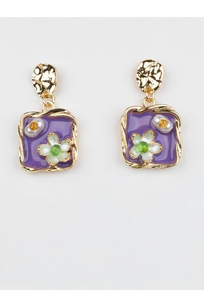 Portakal Esintisi أقراط فنية متدلية من اللؤلؤ بزخارف الزهور البيضاء من فلوراف...