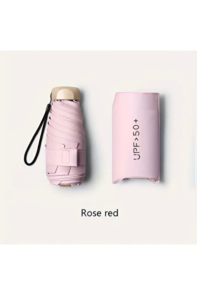 Lilly UV50+ Taşınabilir Şemsiye, Ultra Hafif Güneş UV Korumalı Şemsiye, Pembe