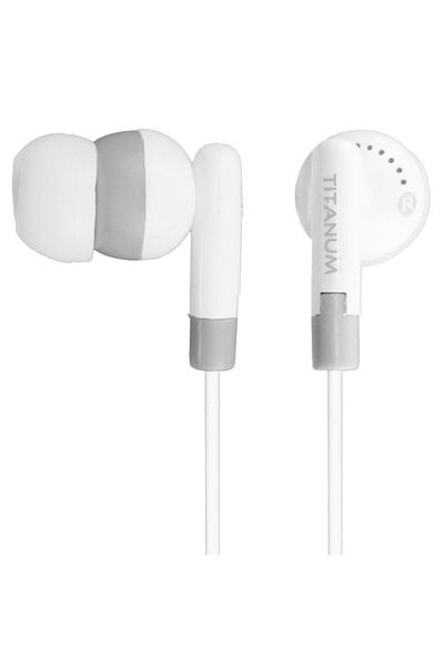 OEM Căști, Titan, MP3/MP4, Cauciuc, Alb/Gri